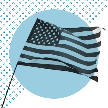 American Flag with patterned background